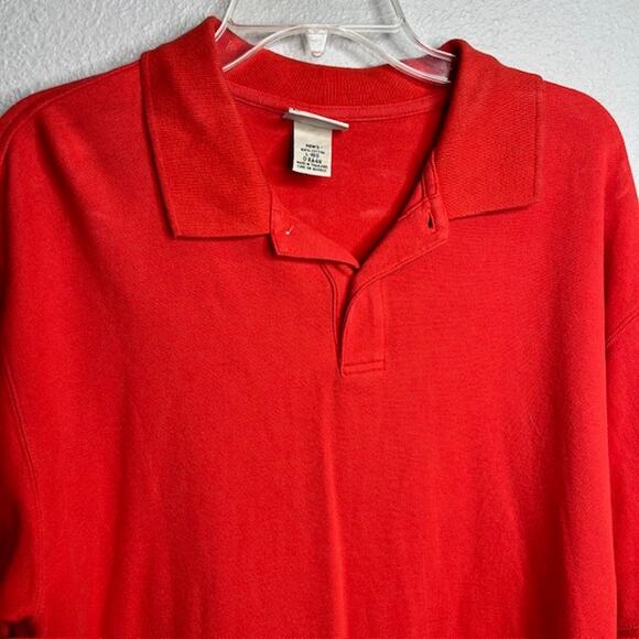 L.L. Bean Men's Sz Large Orange Polo Short Sleeve Outdoor Solid Casual Golf59 - Picture 2 of 5